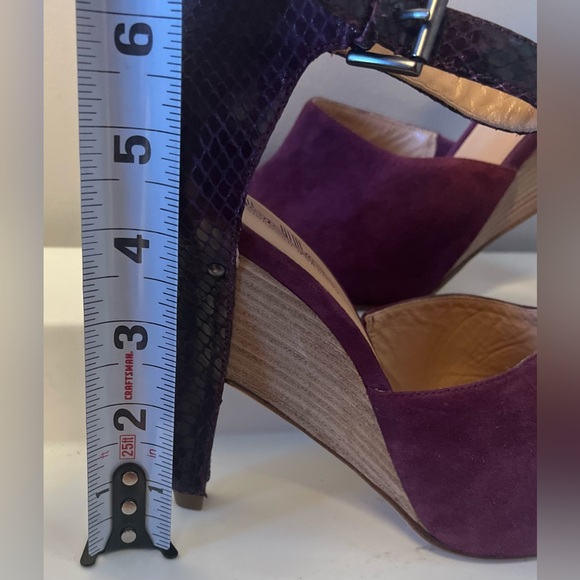 NWT Belle Sigerson Morrison Burgundy Suede Open Toed High Heels !! - Picture 8 of 13